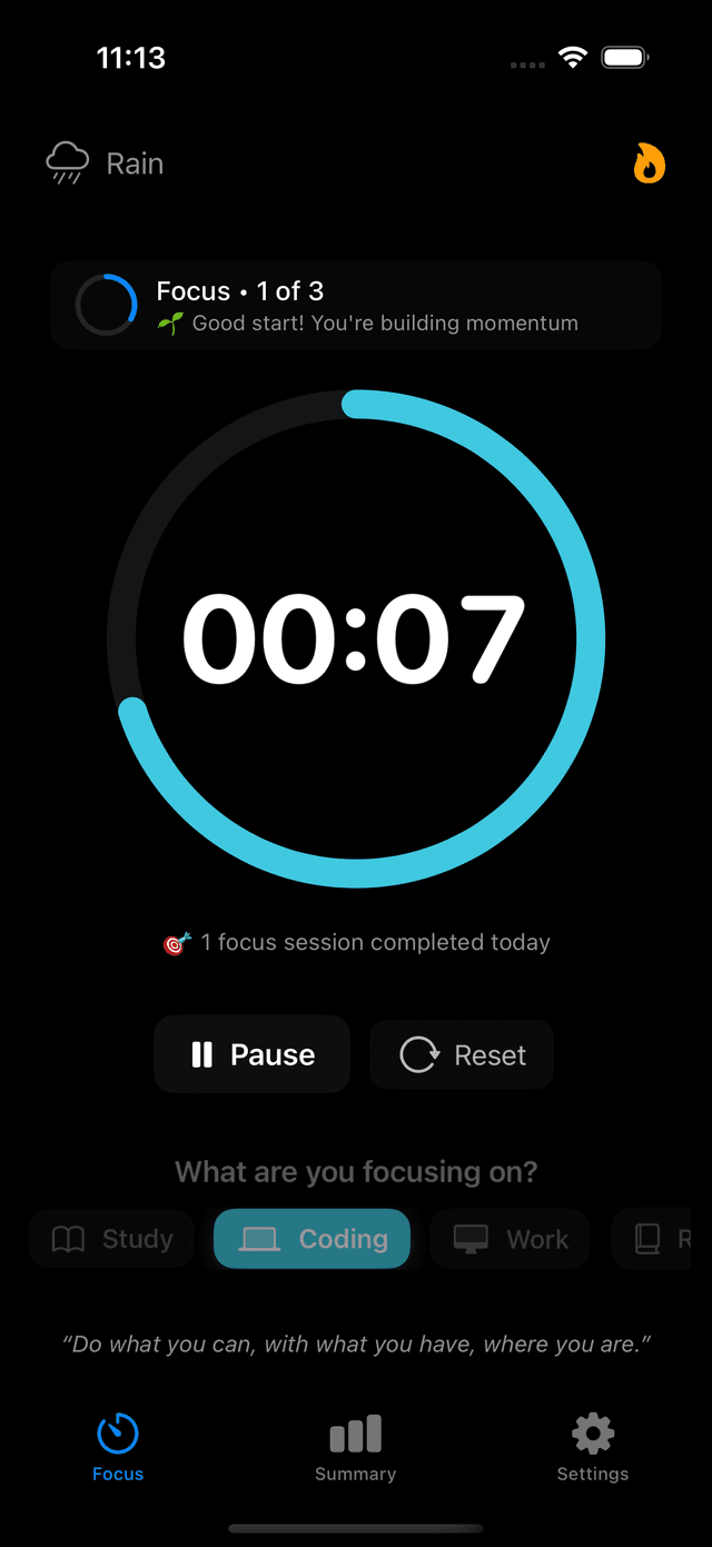 FocusFlux App Screenshot